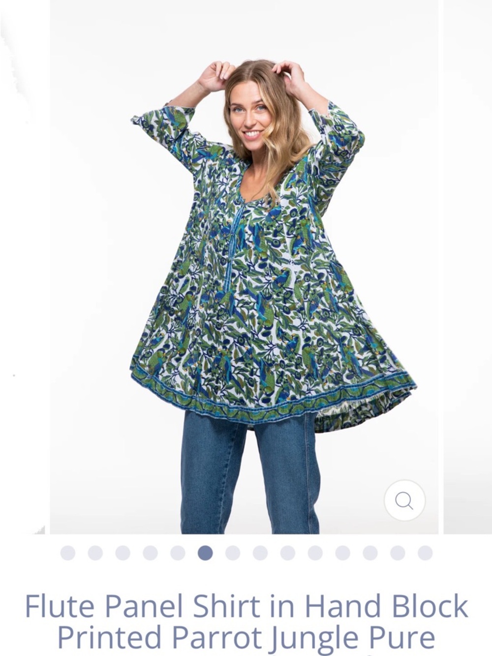 Nila Rubia Women's Paisley V-Neck Tunic Top - Blue/Coral/Green S